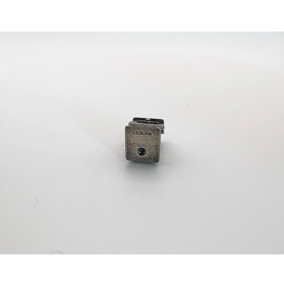 Vintage Turquoise Globe Charm – Silver Tone Miniature World Pendant - Picture 4 of 6